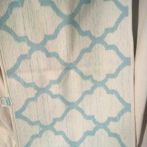 Threshold 2, 5'x7's Throw rugs, turquoise and white, Chevron design